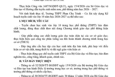 Kế hoạch tuyển sinh 10 năm học 2026-2027